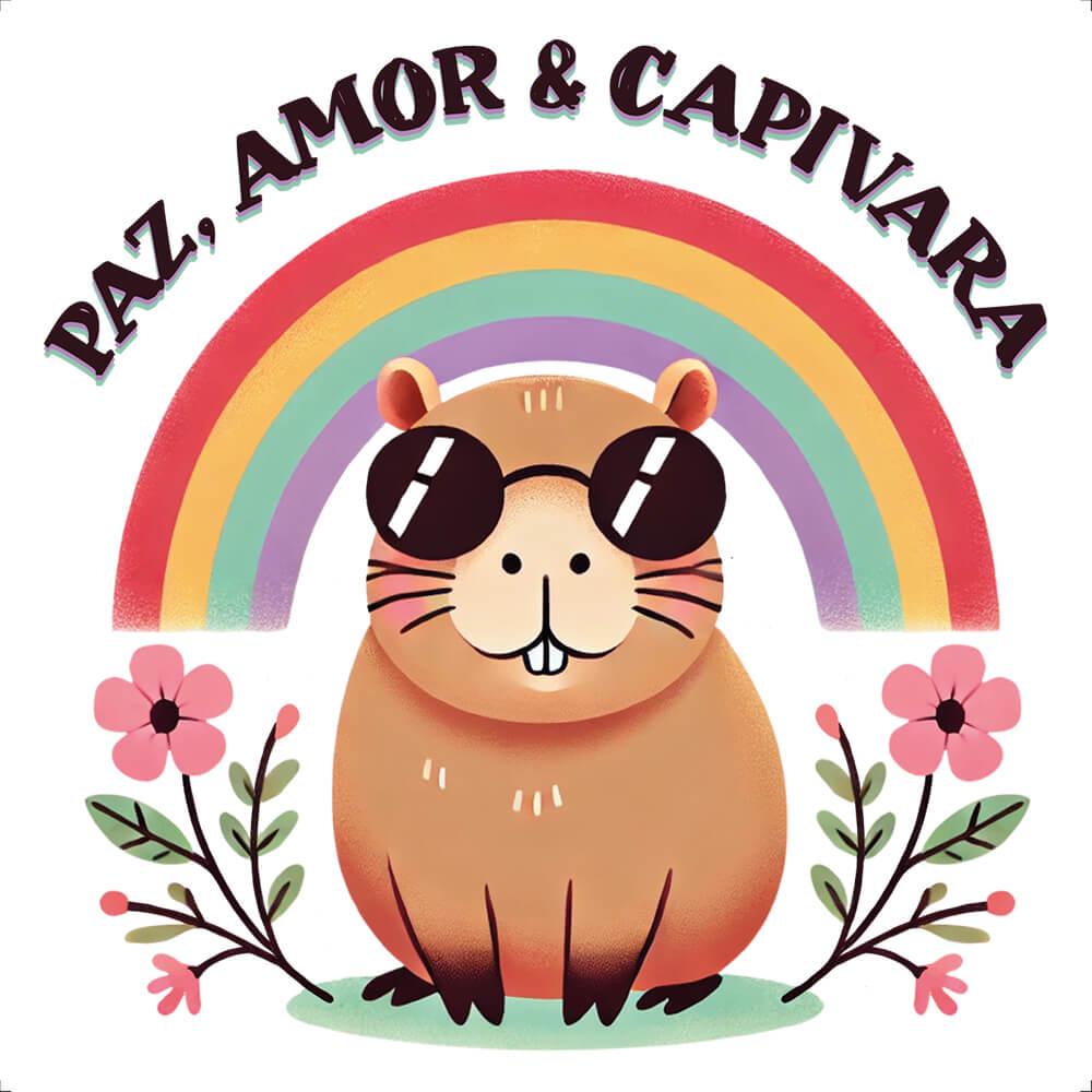 Transfer Têxtil Litoarte 13,5x13,5cm TTQ4-051 Capivara Paz e Amor