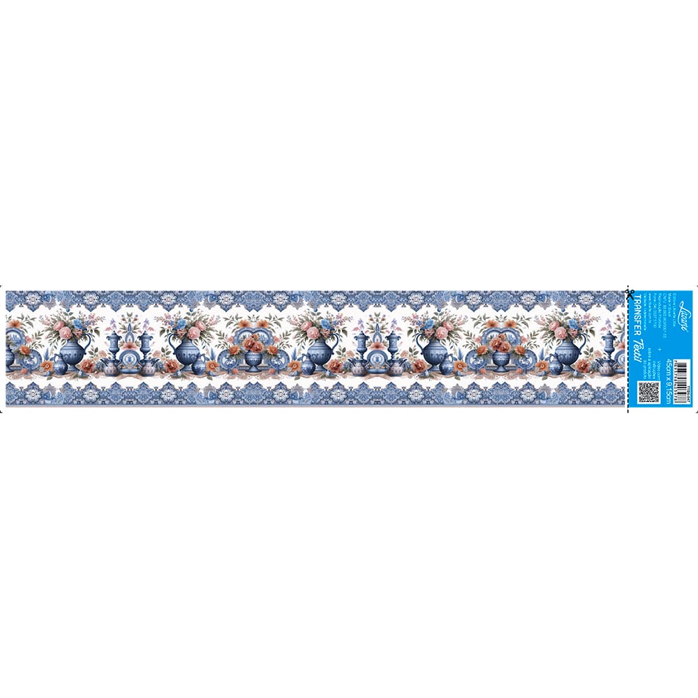 Transfer Têxtil 45x9,5cm TTB6-047 Barra Vasos de Flores