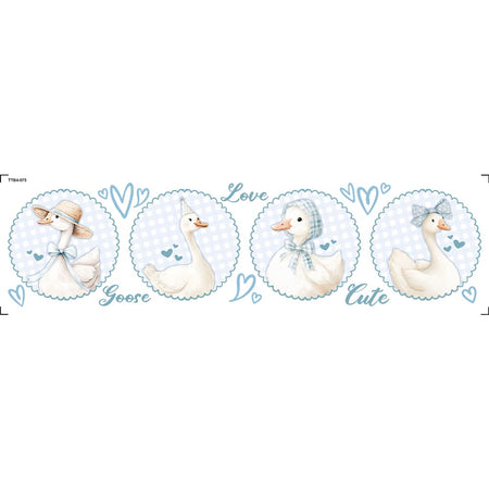 Transfer Têxtil 24x7cm TTB4-075 Barrado Love Goose Azul