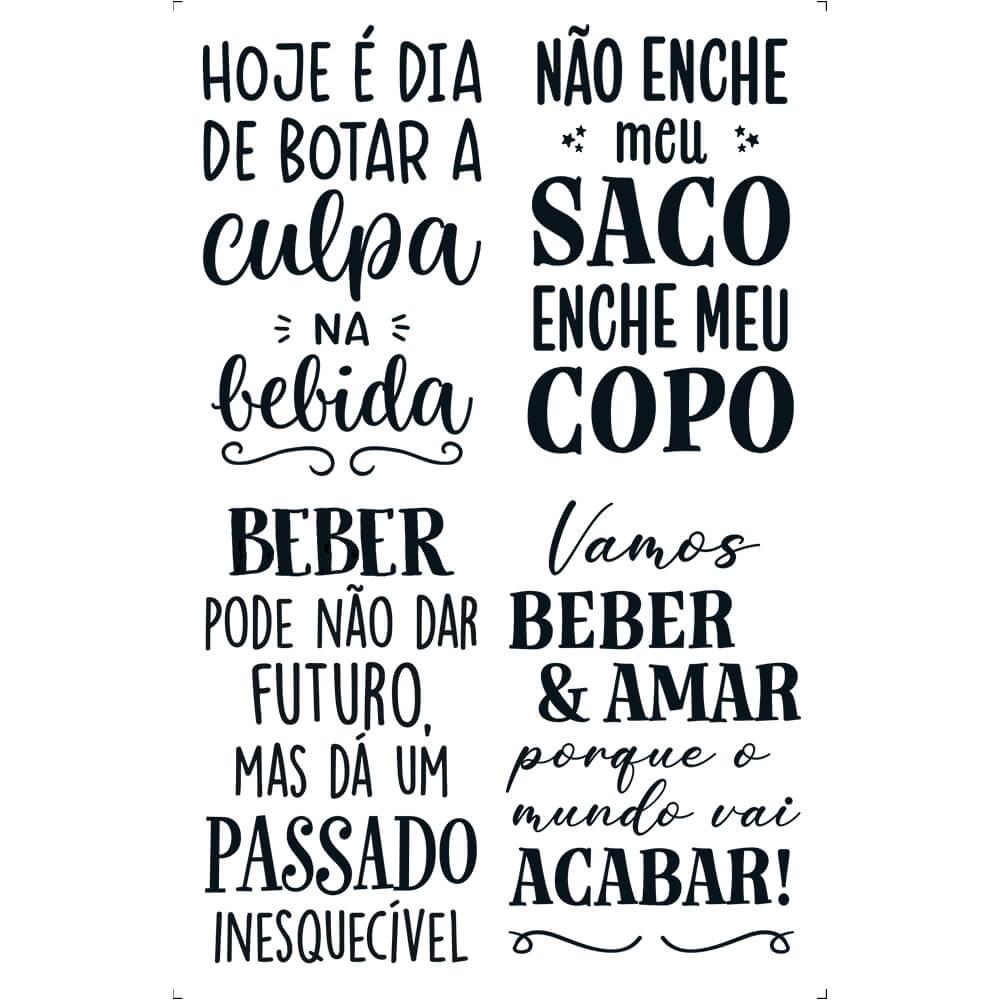 Transfer Litoarte 9,8x15cm TIS-092 Frases de Bebidas