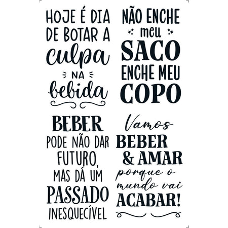 Transfer Litoarte 9,8x15cm TIS-092 Frases de Bebidas