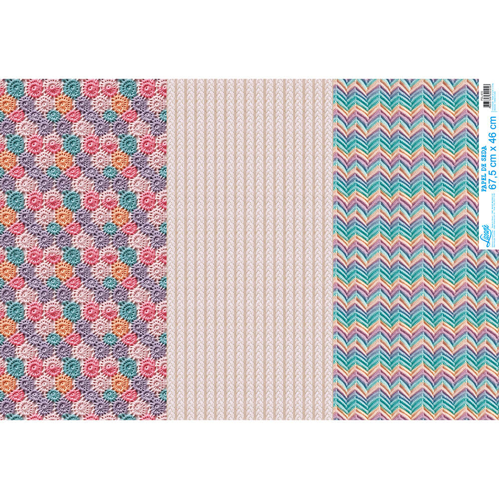 Papel Seda Litoarte PSL-072 Crochê 67,5x46cm