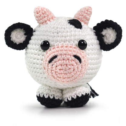 Kit Meu Primeiro Amigurumi Bicho Bola 2 Cor 05 Vaca Mimosa