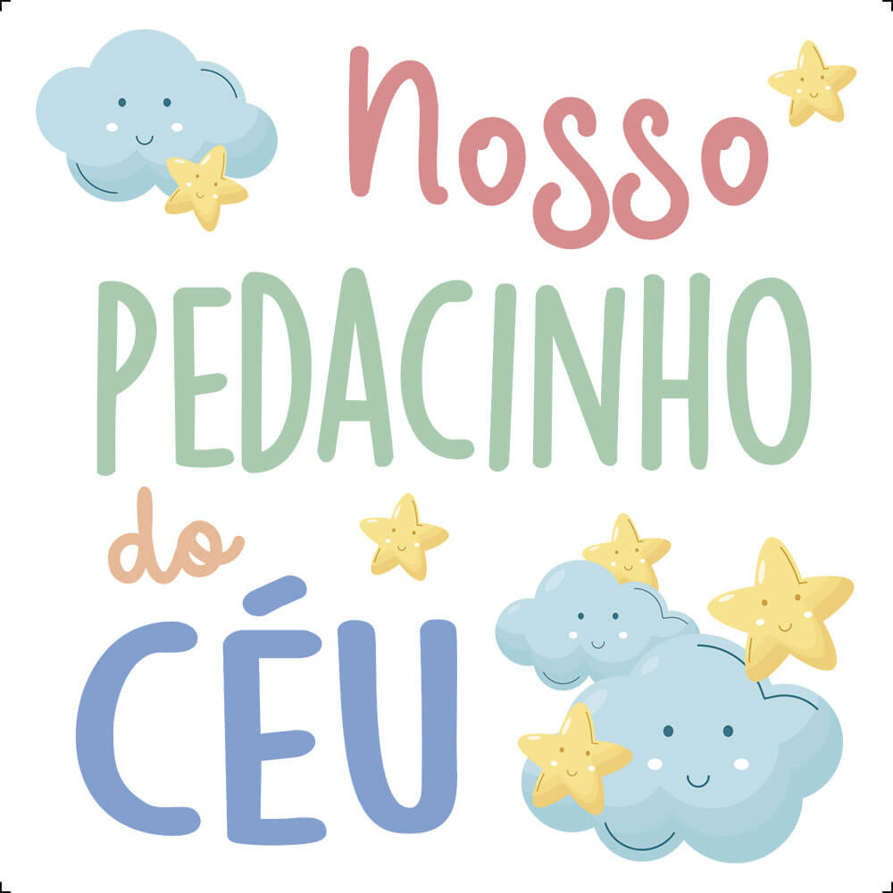 Transfer Têxtil Litoarte 13,5x13,5cm TTQ4-069 Nosso Pedacinho