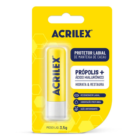 Protetor Labial de Manteiga de Cacau Própolis Acrilex 3,5g