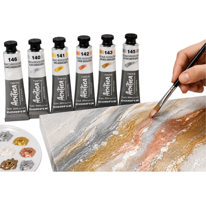 Tinta Acrílica Metálica Corfix Bisnaga 20ml