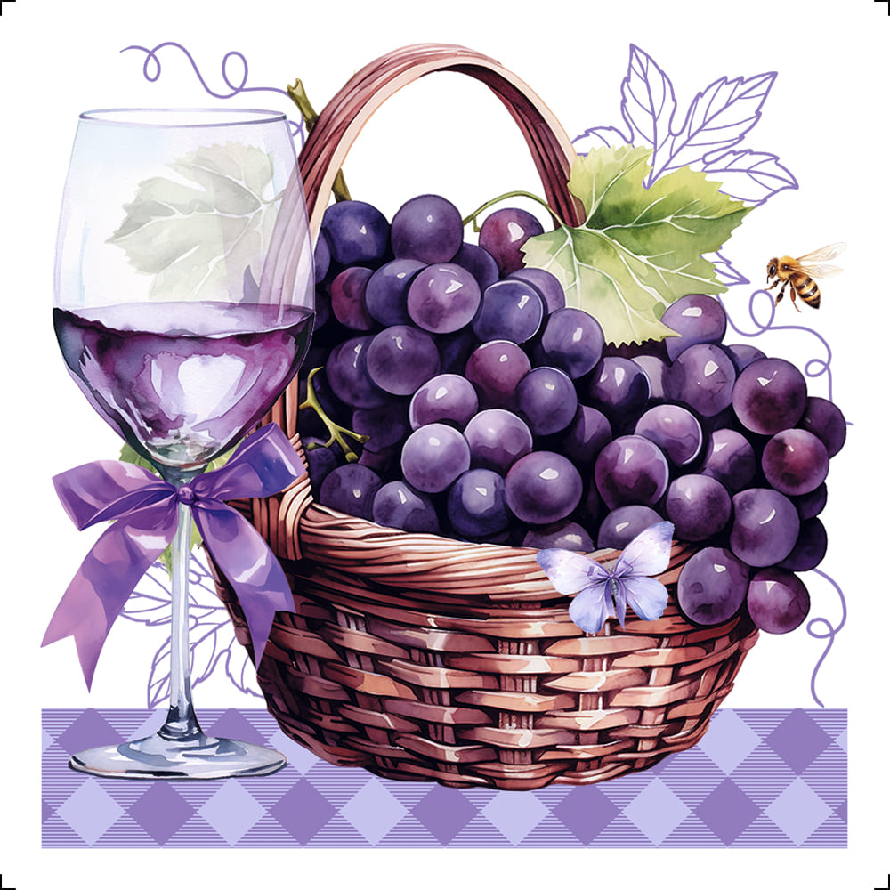 Transfer Têxtil Litoarte 8x8cm TTQ2-006 Fruta Uvas