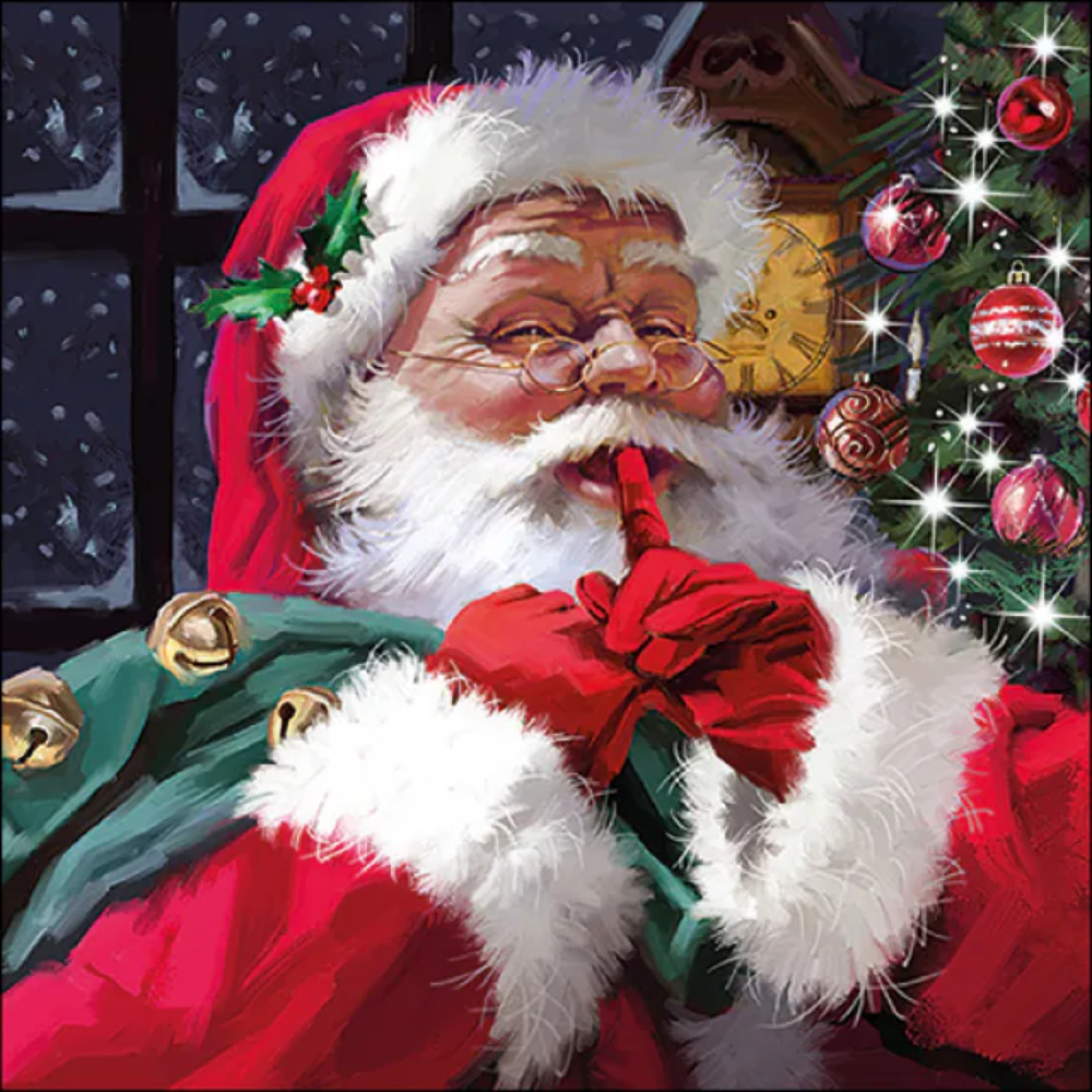 Guardanapo de Papel Decoupage 33x33 33316545 Natal Papai Noel Hush Hush