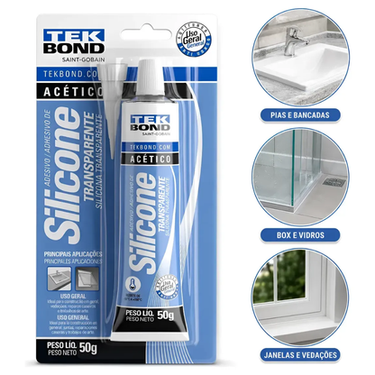 Adesivo Silicone 50g Acetico Transparente TekBond