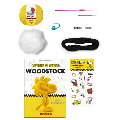 Kit Amigurumi Snoopy and Peanuts Círculo Cor 02 Woodstock