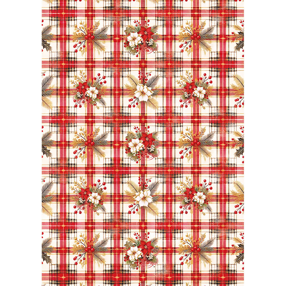 Estampa Adesiva 32x45 ESTAN-005 Xadrez e Floral - Palácio da Arte