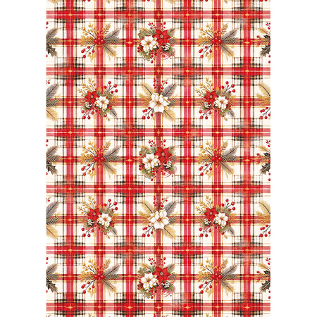 Estampa Adesiva 32x45 ESTAN-005 Xadrez e Floral - Palácio da Arte