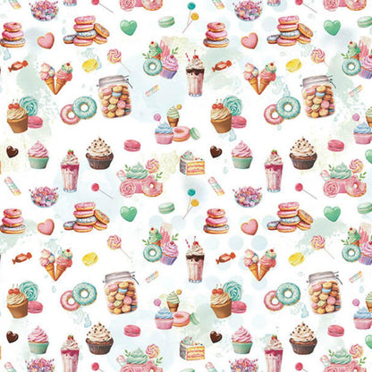 Estampa Adesiva ESTA-001 Doces Fundo Branco 32X45cm - Palácio da Arte