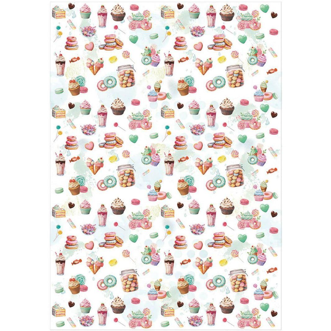 Estampa Adesiva ESTA-001 Doces Fundo Branco 32X45cm - Palácio da Arte