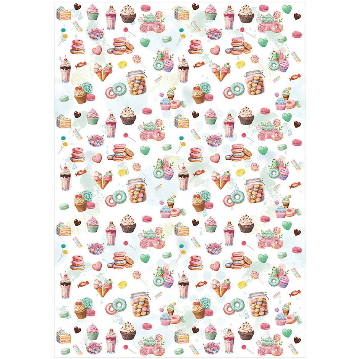 Estampa Adesiva ESTA-001 Doces Fundo Branco 32X45cm - Palácio da Arte