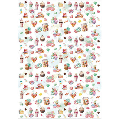 Estampa Adesiva ESTA-001 Doces Fundo Branco 32X45cm - Palácio da Arte