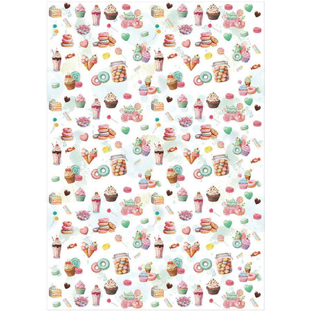 Estampa Adesiva ESTA-001 Doces Fundo Branco 32X45cm - Palácio da Arte