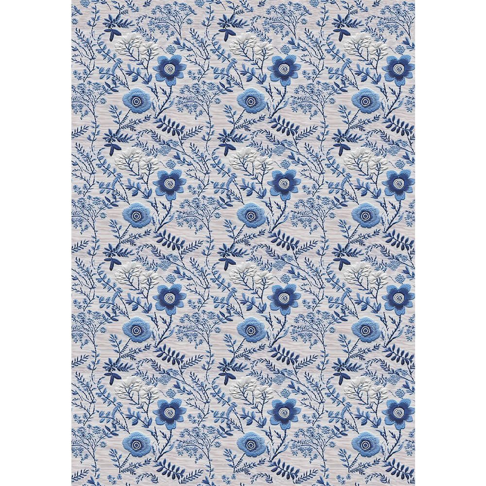 Estampa Adesiva Litoarte ESTA-009 Flores Azul 32x45cm - Palácio da Arte