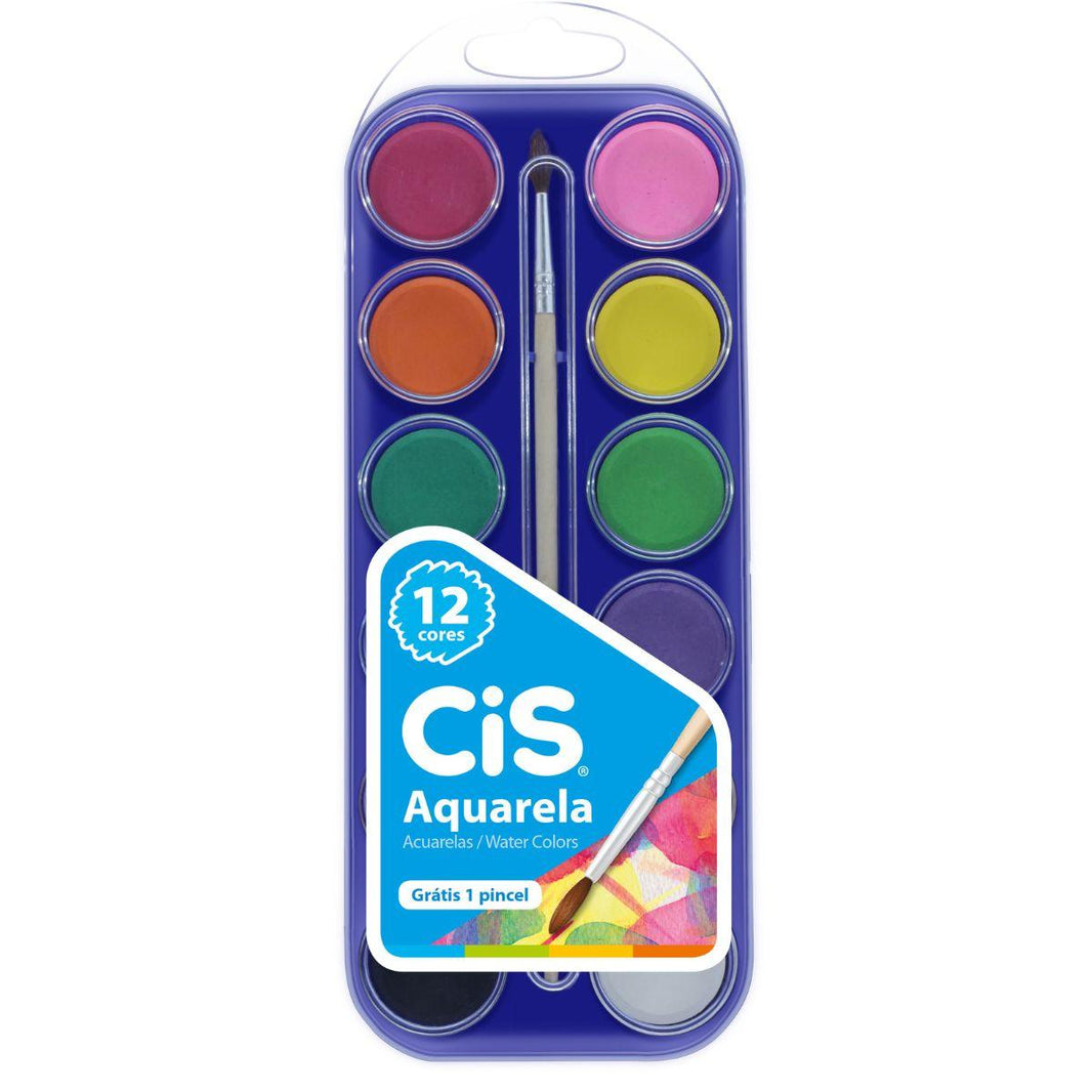 Estojo Tinta Aquarela Cis 12 Cores - Palácio da Arte