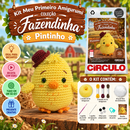 Kit Amigurumi Fazendinha Círculo Cor 03 Pintinho