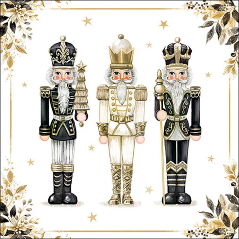 Guardanapo de Papel Decoupage 33x33 33319990 Natal Royal Nutcrackers