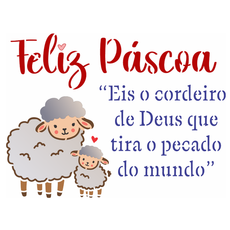 Stencil OPA 15x20 3774 Páscoa Religião Cordeiro de Deus