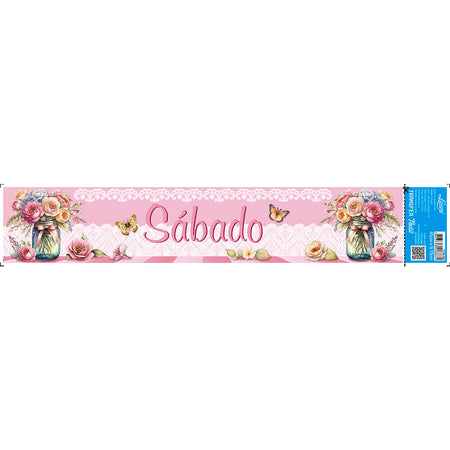Transfer Têxtil 45x9,5cm TTB6-083 Barra Semaninha Sábado