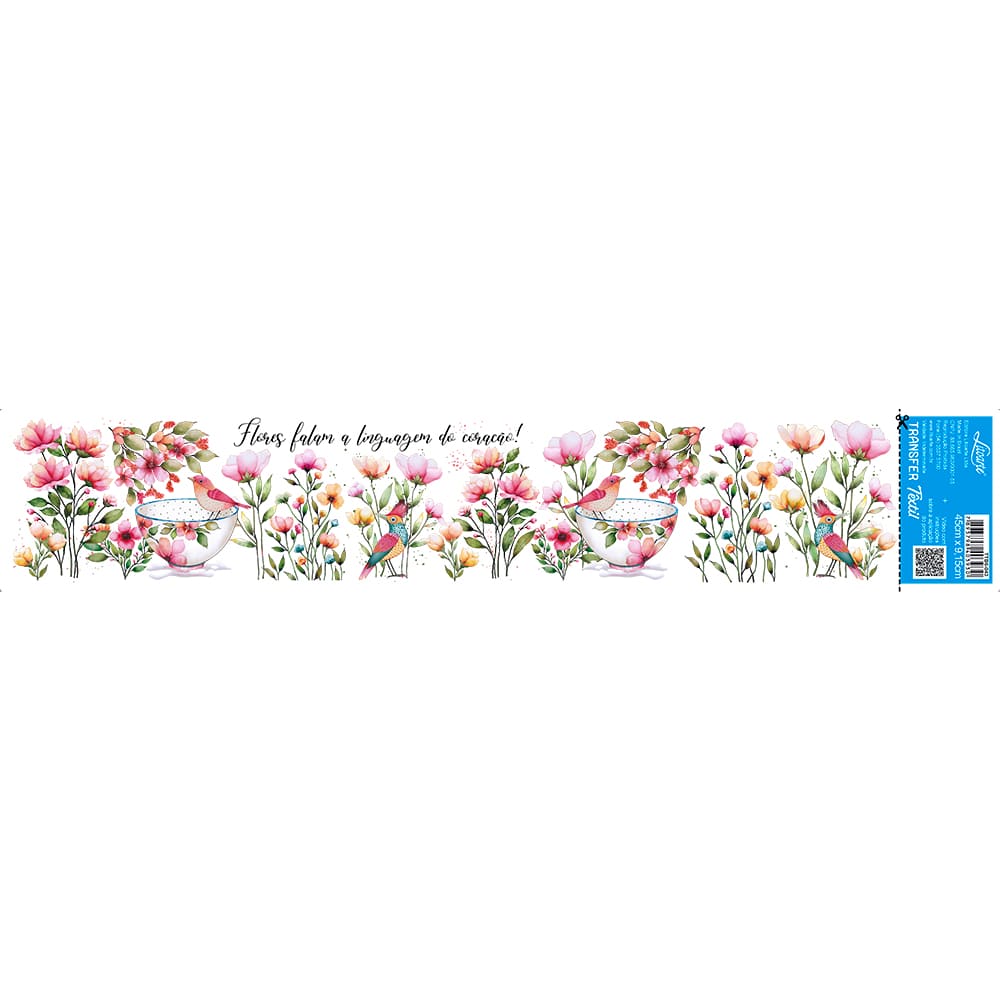 Transfer Têxtil 45x9,5cm TTB6-043 Barra Flores Falam