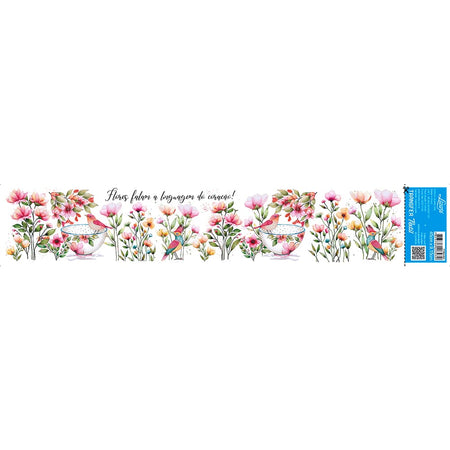 Transfer Têxtil 45x9,5cm TTB6-043 Barra Flores Falam