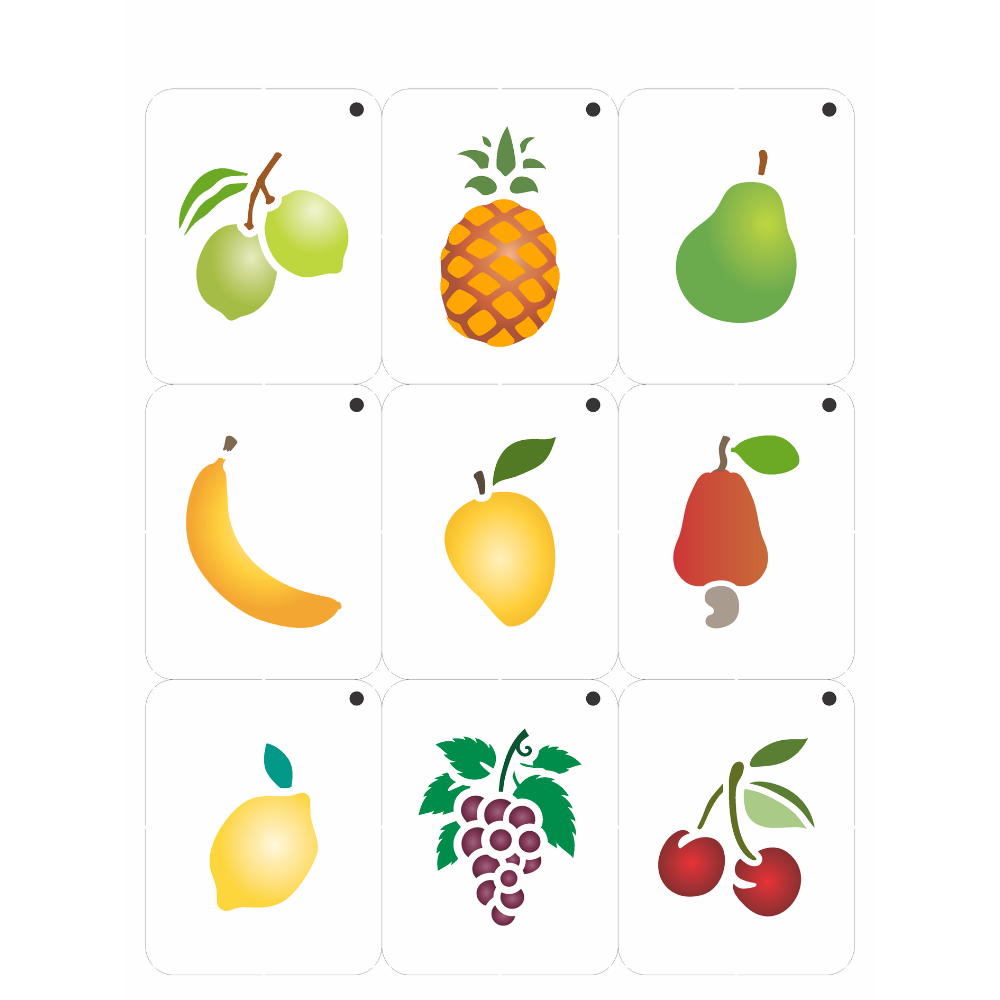 Stencil OPA 15x20 3745 Chaveirinho Frutinhas I