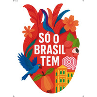 Transfer Têxtil 20x27,5cm TTR6-049 Coração Só o Brasil tem