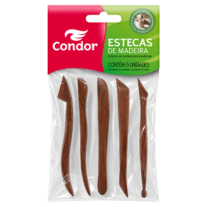 Kit Estecas de Madeira para Modelagem Condor 5 peças 4493