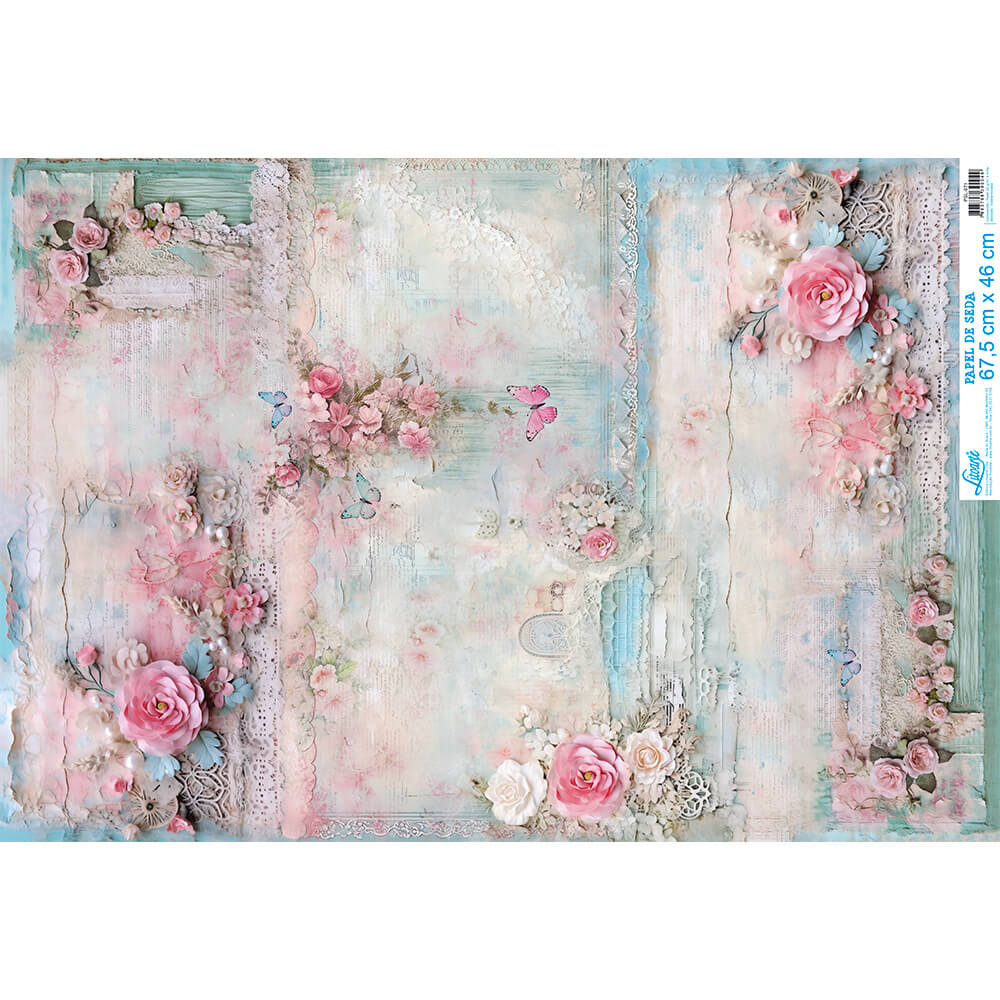 Papel Seda Litoarte PSL-071 Chabby Chic 67,5x46cm