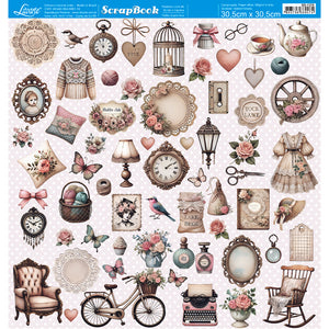 Papel Scrapbook Litoarte SD-1378 Conjunto Aconchego 30,5x30,5cm