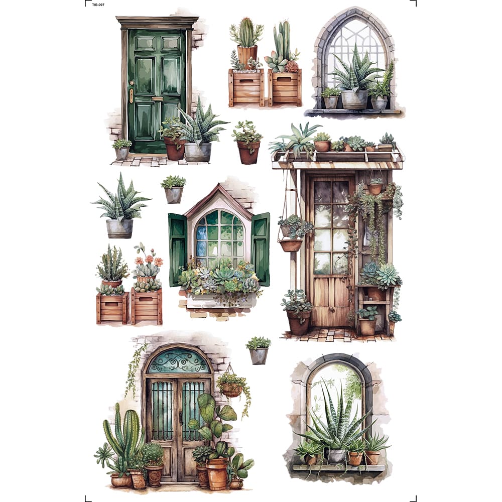 Transfer de Imagem 19,5x29,5cm TIB-097 Portas e Janelas
