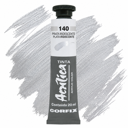 Tinta Acrílica Metálica Corfix Bisnaga 20ml