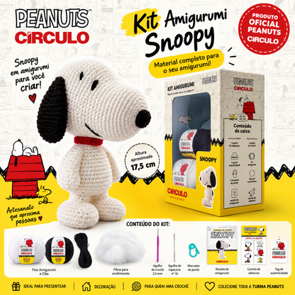 Kit Amigurumi Snoopy and Peanuts Círculo Cor 01 Snoopy