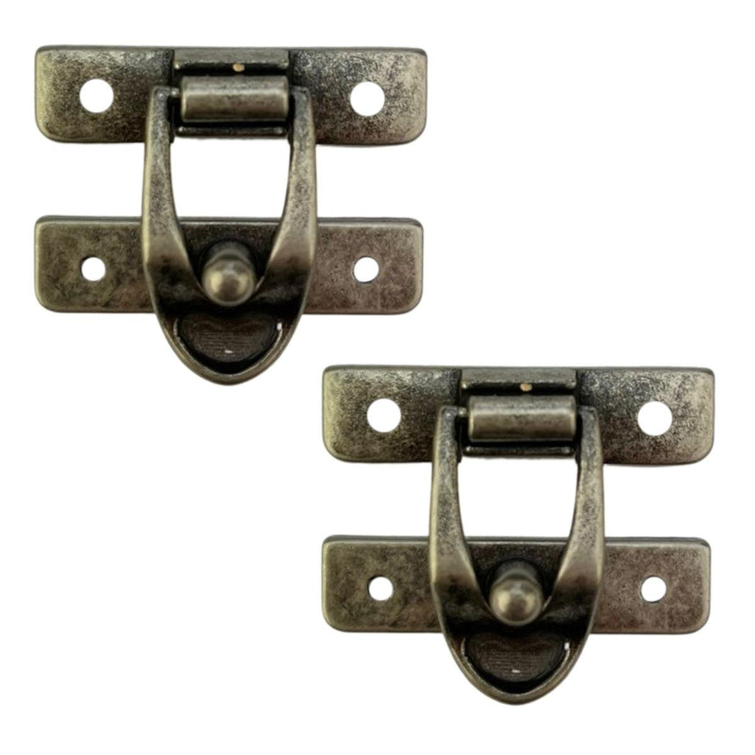 Fecho Alavanca de Encaixe G em Metal Prata Velha 3,9x3,4cm Kit com 2 peças - Palácio da Arte