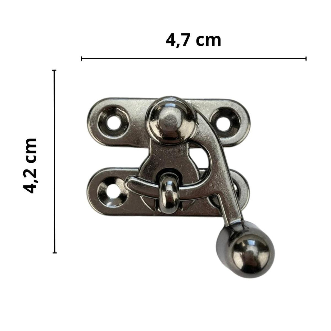 Fecho Anzol Gancho M em Metal Niquel 4,7x4,2cm Kit com 2 peças - Palácio da Arte