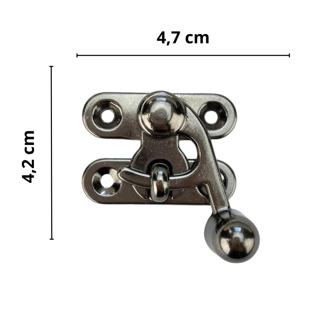 Fecho Anzol Gancho M em Metal Niquel 4,7x4,2cm Kit com 2 peças - Palácio da Arte