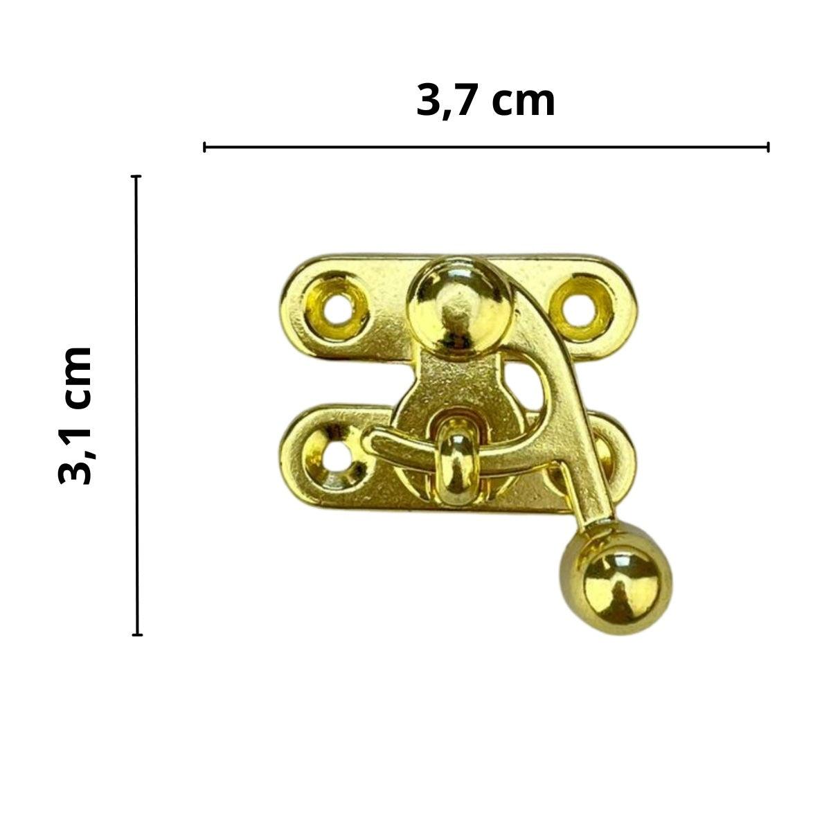 Fecho Anzol Gancho P em Metal Dourado 3,7x3,1cm Kit com 2 Peças - Palácio da Arte
