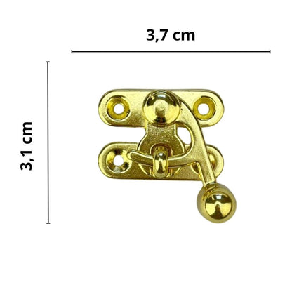 Fecho Anzol Gancho P em Metal Dourado 3,7x3,1cm Kit com 2 Peças - Palácio da Arte