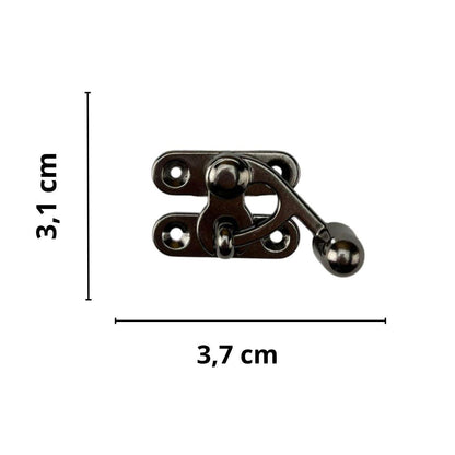 Fecho Anzol Gancho P em Metal Grafite 3,7x3,1cm Kit com 2 peças - Palácio da Arte