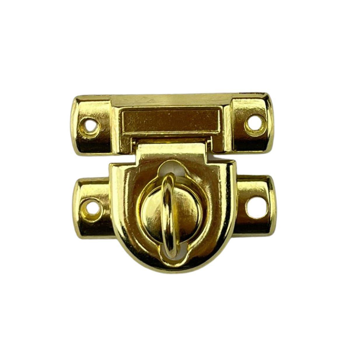 Fecho Cadeado G em Metal Dourado 4,1x3,4cm Kit com 2 peças - Palácio da Arte