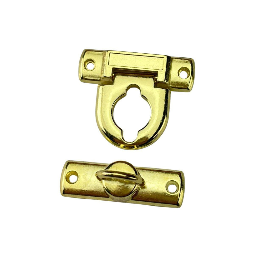 Fecho Cadeado P em Metal Dourado 2,7x2,4cm Kit com 2 peças - Palácio da Arte