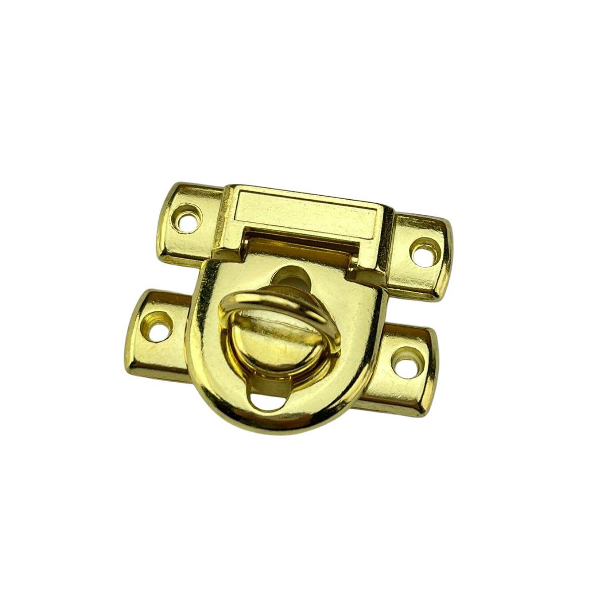 Fecho Cadeado P em Metal Dourado 2,7x2,4cm Kit com 2 peças - Palácio da Arte