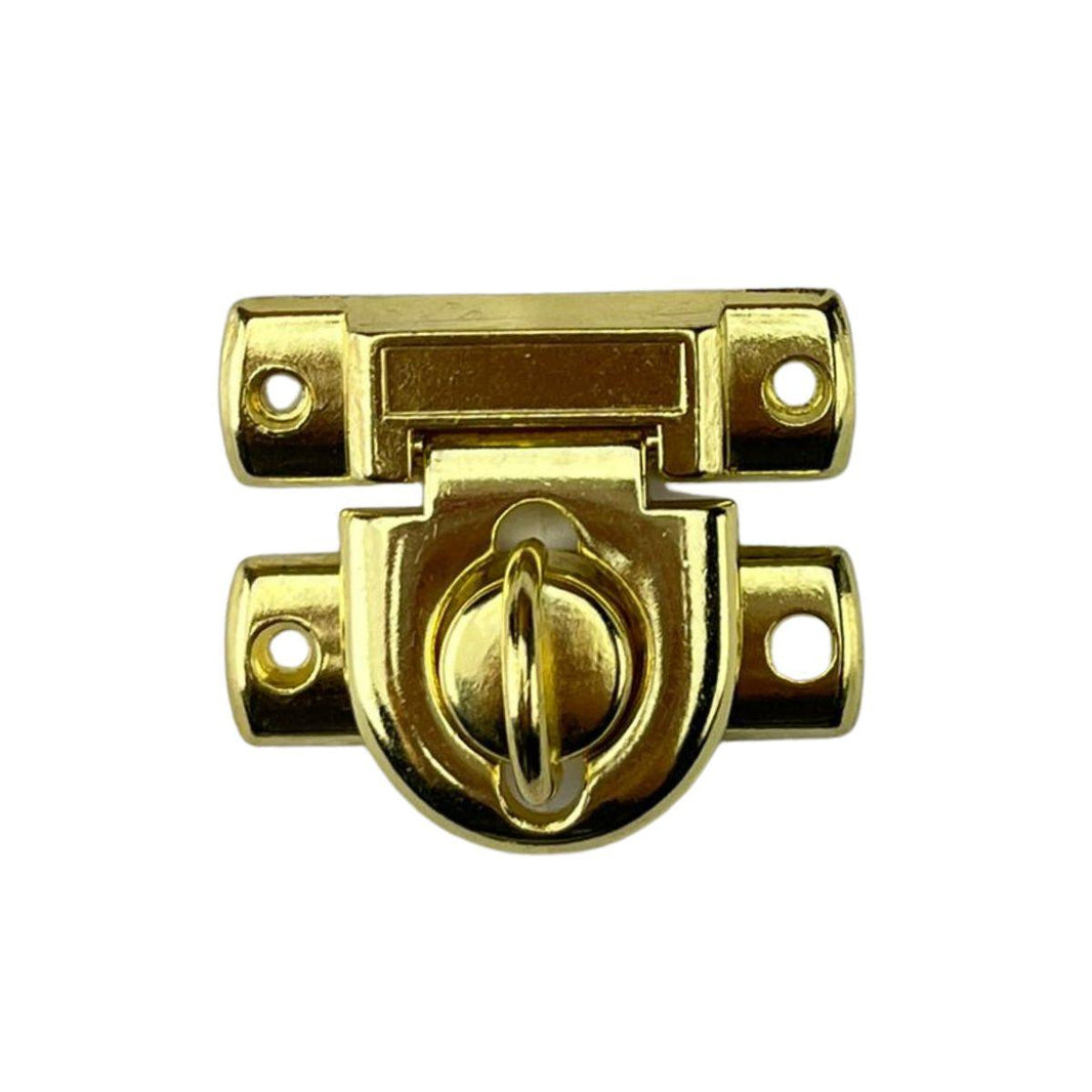 Fecho Cadeado P em Metal Dourado 2,7x2,4cm Kit com 2 peças - Palácio da Arte