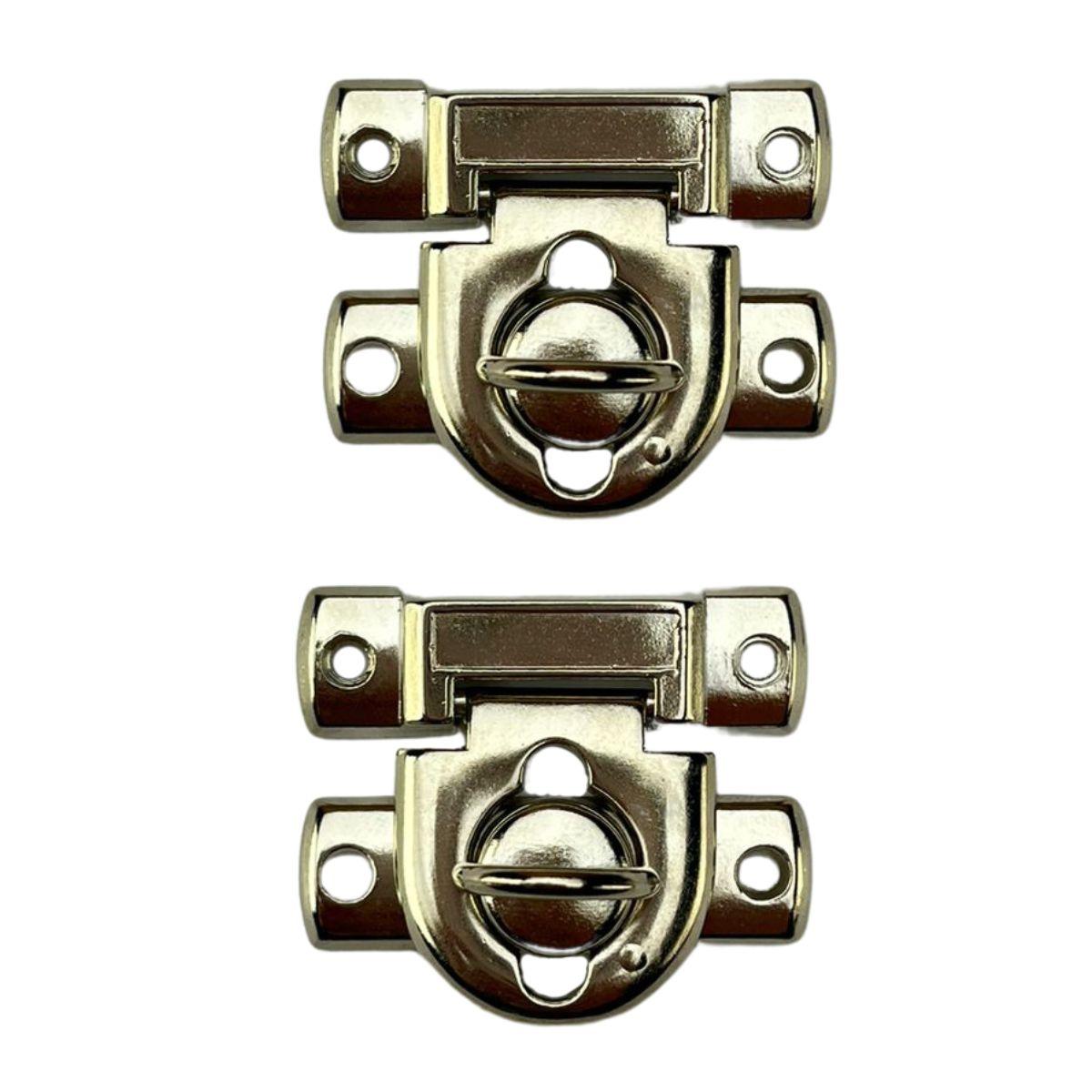 Fecho Cadeado P em Metal Niquel 2,7x2,4cm Kit com 2 peças - Palácio da Arte