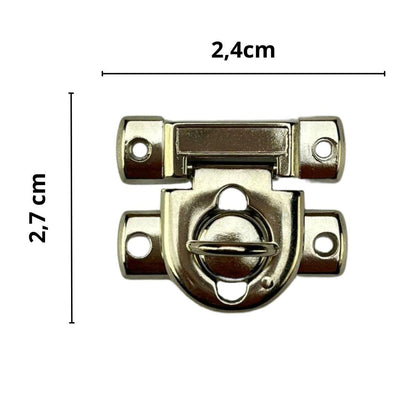 Fecho Cadeado P em Metal Niquel 2,7x2,4cm Kit com 2 peças - Palácio da Arte