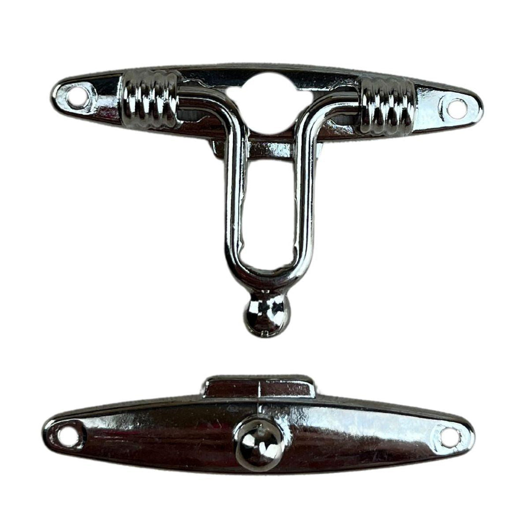Fecho Mola em Metal Níquel 5,4x2,1cm Kit com 2 peças - Palácio da Arte